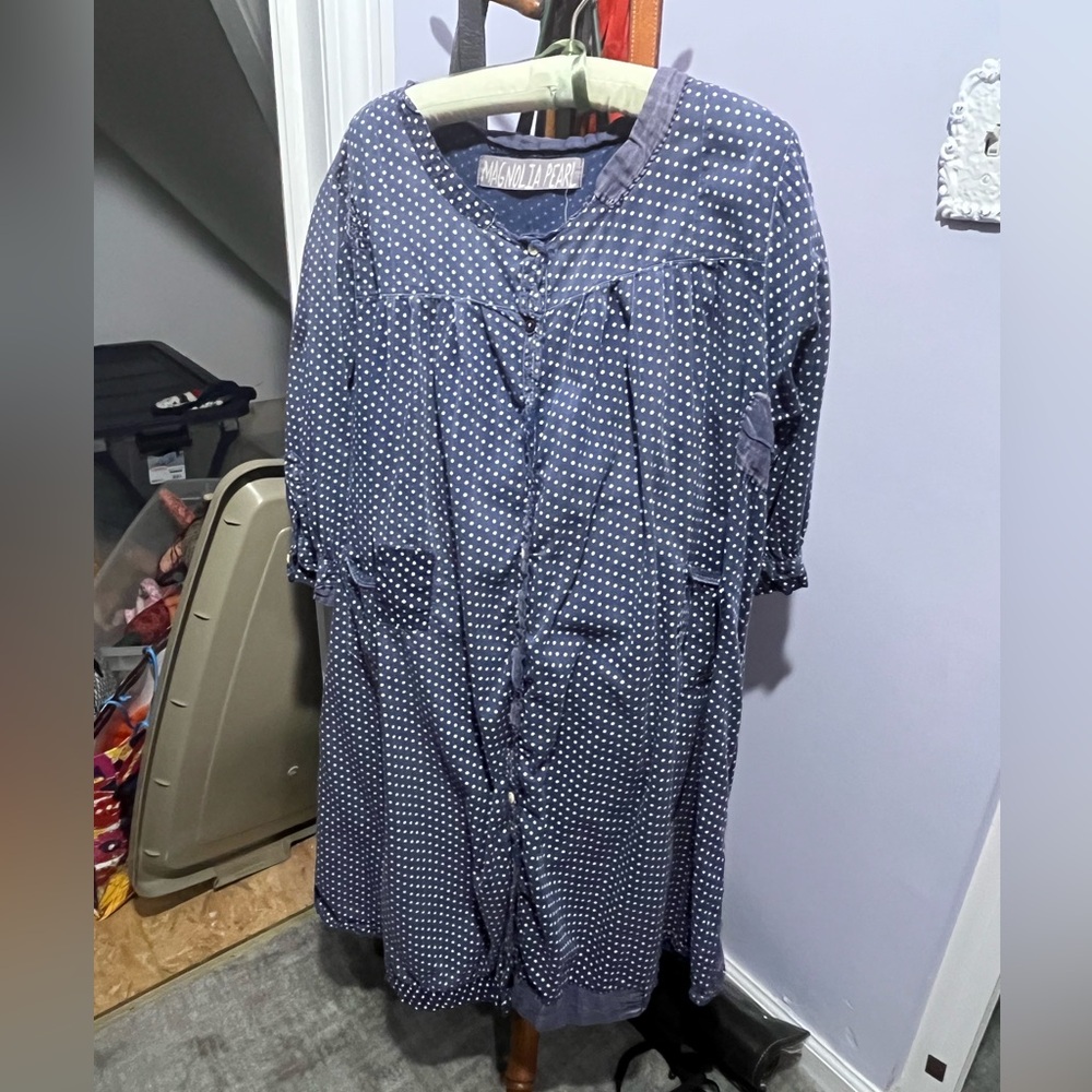 Magnolia Pearl Dress Navy Blue Dots